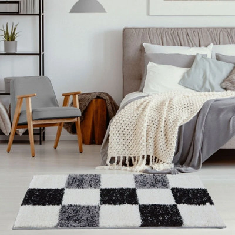 Image of The Rugs Myshaggy Collection Rugs Geometric Design 381 Grey