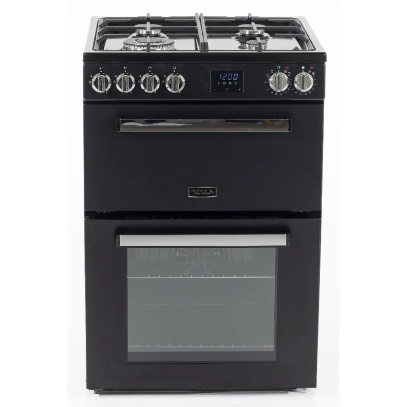 Image of Tesla TMRDF60B 60cm Freestanding Dual Fuel Cooker - BLACK TMRDF60B