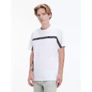 Image of Cotton Logo Tape T-Shirt with Crew Neck