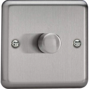 Image of Varilight Classic 1-Gang 2-Way Push-On/Off Rotary LED Dimmer - Matt Chrome - JSP401