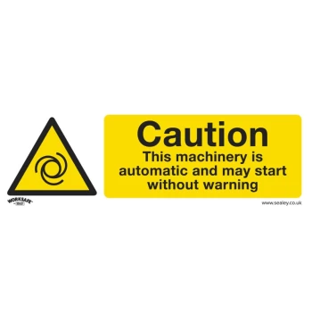 Image of Safety Sign - Caution Automatic Machinery - Self-Adhesive