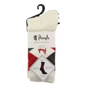 Image of Pringle Womens Louise 3pck Sock - White
