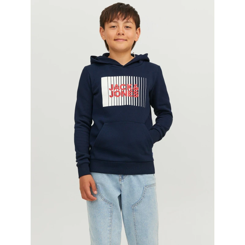 Image of Jack and Jones Play Logo Hoodie Juniors - Blue Blue 11 - 12 Years
