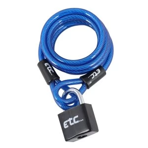 Image of ETC Coil Cable Lock With Padlock