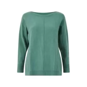 Image of Yumi Green Relaxed Knitted Jumper - Green