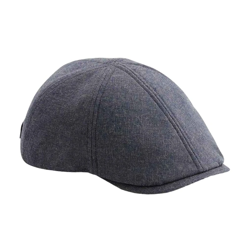Image of Beechfield Beechfield Men Linen Summer Newsboy Cap in Blue Blue One Size Male 5063470839339