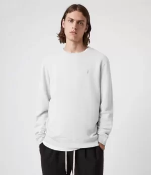 Image of AllSaints Mens Raven Crew Sweatshirt, Quarry Grey, Size: L