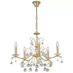 Image of Kolarz Lighting - Kolarz CARMEN 2 - Classic Crystal 5 Arm Chandelier Polished Gold, 5x E14