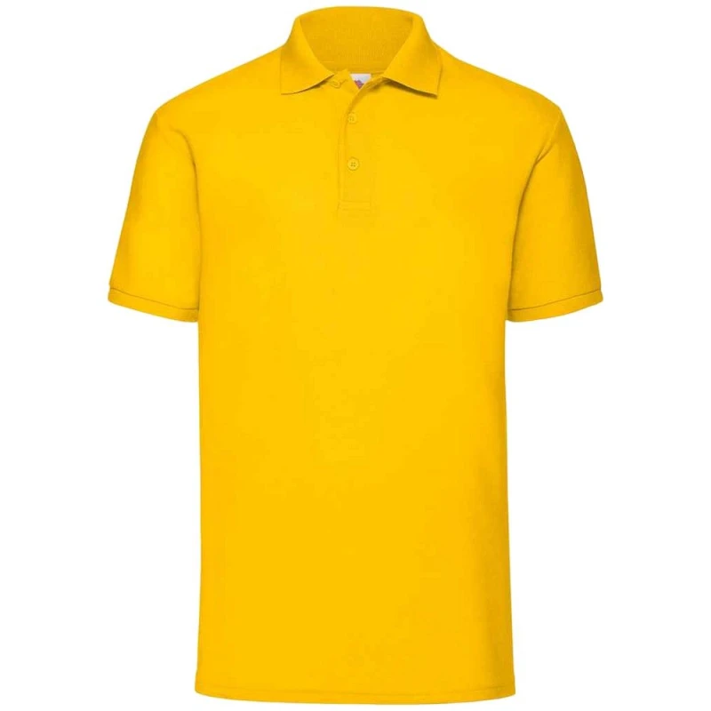 Image of Fruit Of The Loom Fruit of the Loom Men 65 35 Polo Shirt in Yellow Size: Small Yellow S Male 5063470627455