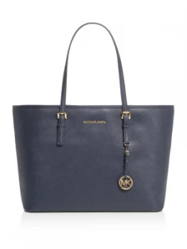 Image of Michael Kors Jet Set Item Medium Top Zip Tote Bag Blue