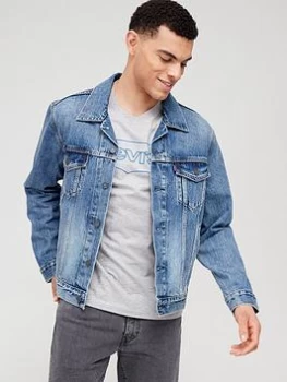 Image of Levis Original Denim Trucker Jacket - Mid Wash, Size L, Men