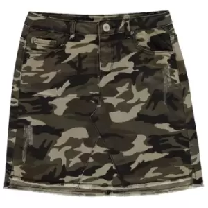Image of Firetrap Camo Stretch Mini Skirt Junior Girls - Green