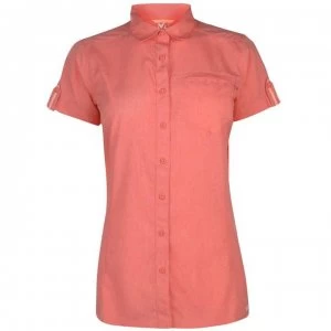 Image of Millet Arpi Short Sleeve Shirt Ladies - Dark Coral