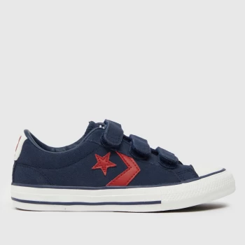 Image of Converse Navy & Red Star Player Ev 3v Trainers Youth
