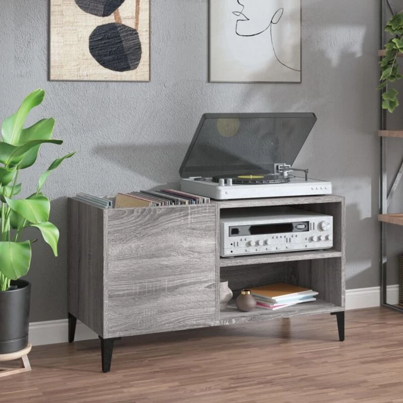 Image of VIDAXL Record Cabinet Grey Sonoma 84.5x38x48cm Engineered Wood Vidaxl 8720845878610