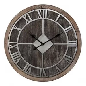 Image of Hometime Round Barrel End Wall Clock Roman Dial 50cm