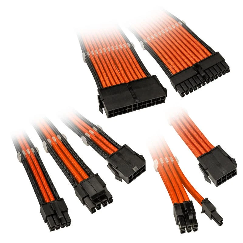 Image of Kolink Core Adept Braided Cable Extension Kit - Flame Orange