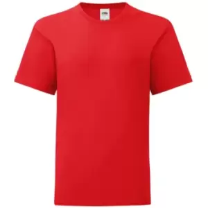 Image of Fruit Of The Loom Childrens/Kids Iconic T-Shirt (3-4 Years) (Red)