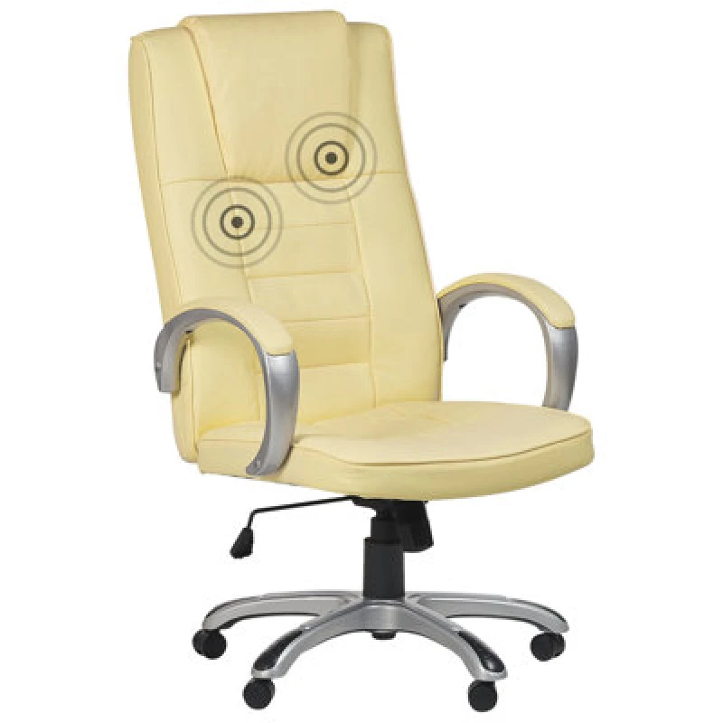 Image of BELIANI Beliani - Office Massage Armchair Heated Seat Beige Faux Leather Grandeur ii 301915