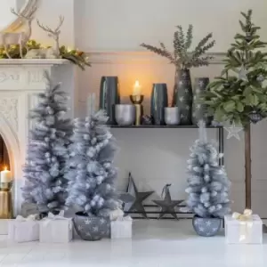 Image of Gallery Interiors Christmas Flekke Potted Sparkly Pine / Grey / Medium
