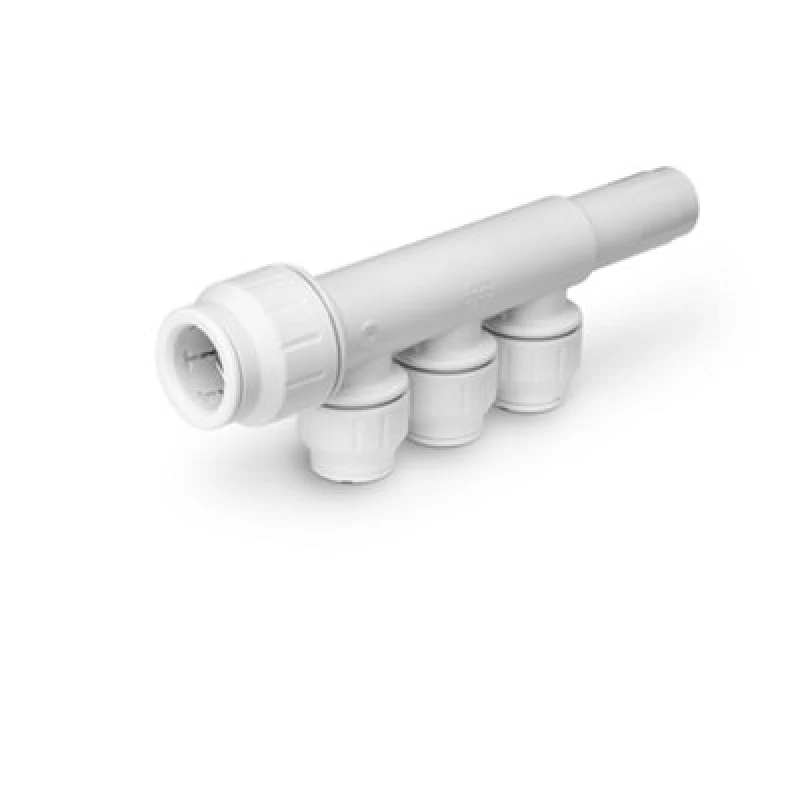 Image of JG Speedfit John Guest Speedfit 22mm X 15mm 3 Port Manifold With Stem Pem582215Bw