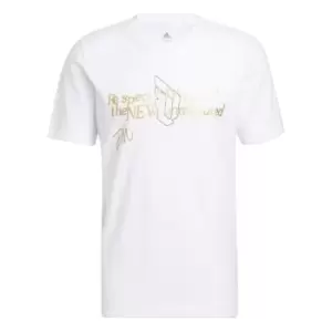Image of Adidas Performance Dame 8 Undisputed T-Shirt, White, Male, T-Shirts, HB5478