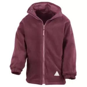Image of Result Childrens/Kids Reversible Storm Stuff Anti Pilling Fleece Waterproof Jacket (2/3) (Burgundy/Burgundy)
