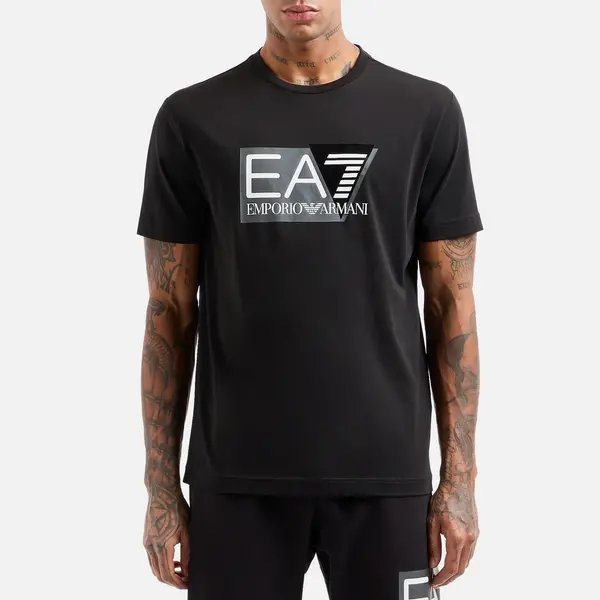 Image of EA7 Pima Visibility Cotton T-Shirt - S Black Tops male 3DPT81-PJM9Z-1200 S