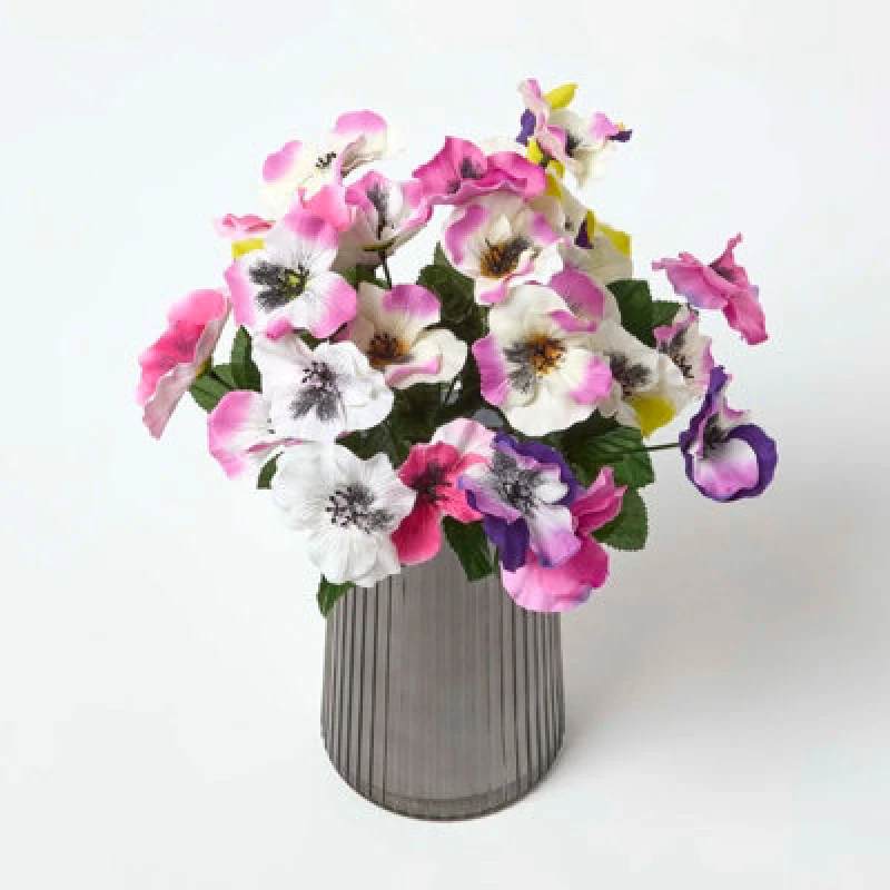 Image of Homescapes Set Of 3 Pansy Spray Single Stems