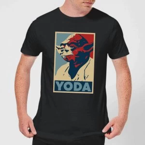 Image of Star Wars Yoda Poster Mens T-Shirt - Black - 3XL - Black