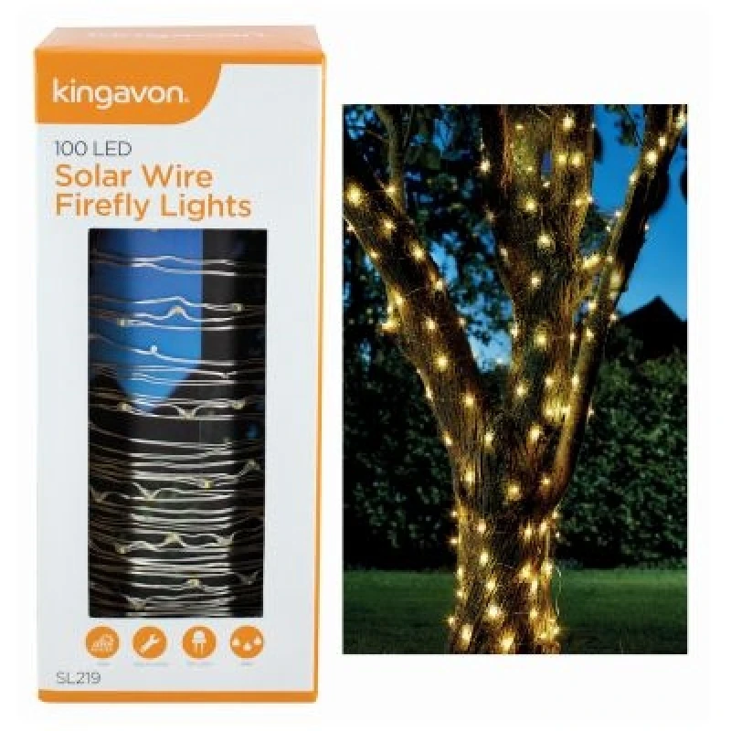 Image of Kingavon 100 LED Solar Wire Firefly Lights