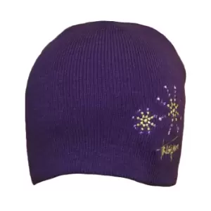 Image of Trespass Childrens Girls Sparkle Knitted Beanie Hat (2/4 Years) (Wildberry)