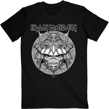 Image of Iron Maiden - Senjutsu Samurai Graphic White Unisex Medium T-Shirt - Black
