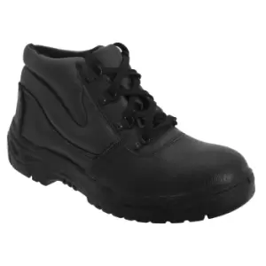 Image of Grafters Mens Grain Leather Padded Ankle Safety Toe Cap & Steel Midsole Boots (41 EUR) (Black)
