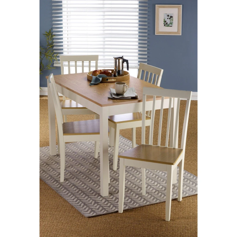 Image of Homelife Sherbourne 5 Piece Dining Set Cream unisex Set