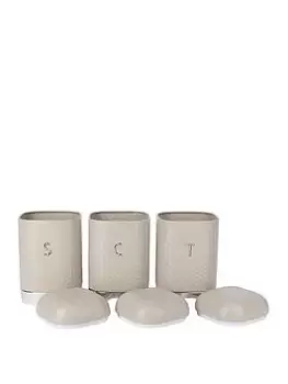 Image of Kitchencraft Lovello Tea, Coffee And Sugar Storage Canisters - Latte