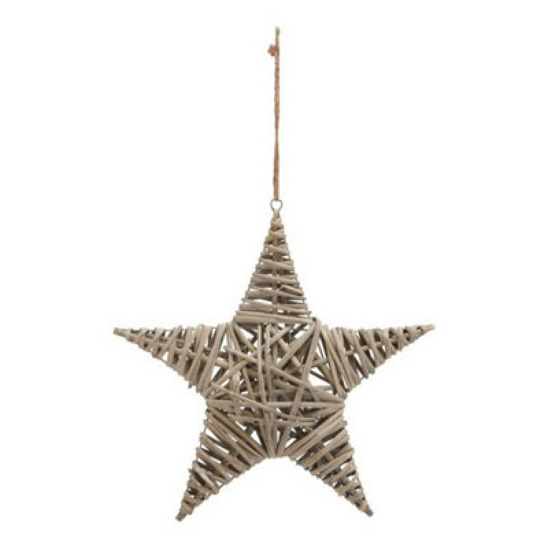 Image of Hill Interiors The Noel Collection Large Star Decoration - Wicker - L5 X W42 X H42cm - Brown