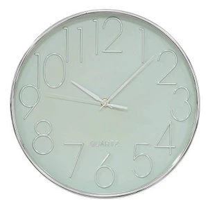 Image of HOMETIME? Silver & Sage Green Wall Clock with 3D Dial - 30cm