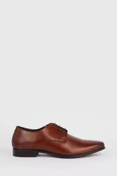Image of Tan Leather Smart Derby Shoes