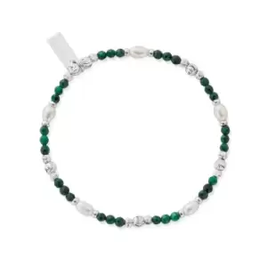 Image of ChloBo Silver Pearl & Malachite Purity Bracelet