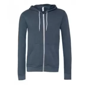 Image of Bella + Canvas Adults Unisex Full Zip Hoodie (L) (Heather Navy)