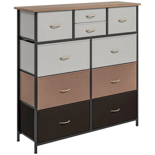 Image of Chest of Drawers 10 Drawer Storage Organizer Unit with Steel Frame