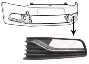 Image of VAN WEZEL Bumper Grill Left Front 5814593 Bumper Grille,Grille Assembly VW,Polo Schragheck (6R1, 6C1)
