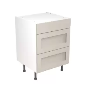Image of KitchenKIT Shaker 60cm 3-Drawer Unit - Matt Light Grey