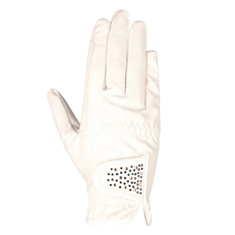Image of Hy Mens Shimmer Riding Gloves in White Size: XS White Male XS