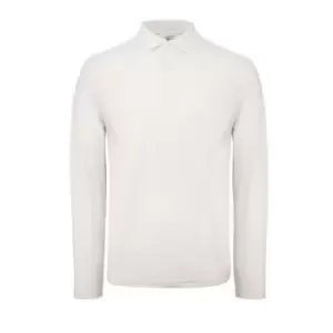 Image of B&C ID.001 Mens Long Sleeve Polo (3XL) (Snow)