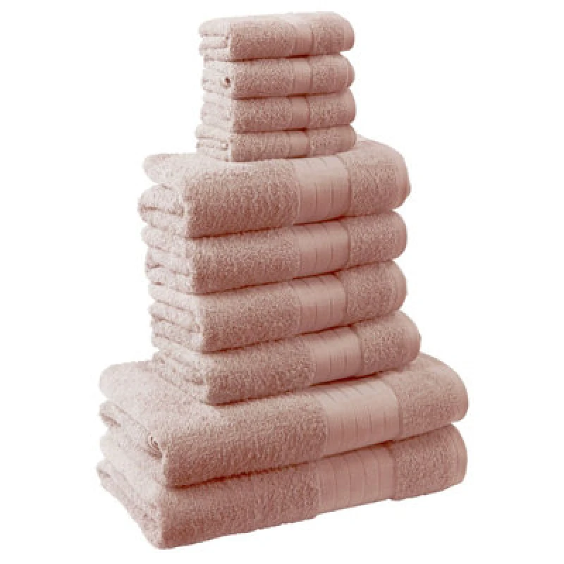Image of OHS OHS Luxury 100% Cotton 10 Piece Bathroom Towel Bale Set in Light Pink Size: Bath Towel Light Pink Bath Towel Unisex 5027434002900