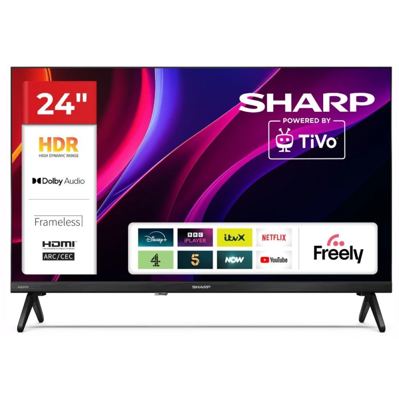 Image of Sharp 24HE2245K 24" Full HD TiVo Smart TV Frameless in Black Unisex