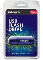 Image of Integral Memory Evo 64GB USB 2.0 Flash Drive - Blue