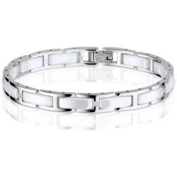 Image of Ladies Bering Ceramic Pearl & Link Bracelet